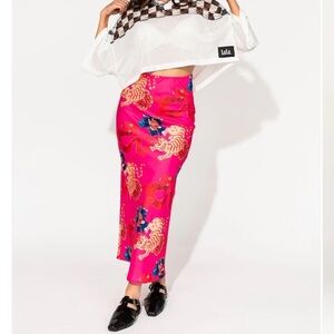 Dressed in LALA Pink Dragon Pencil Skirt